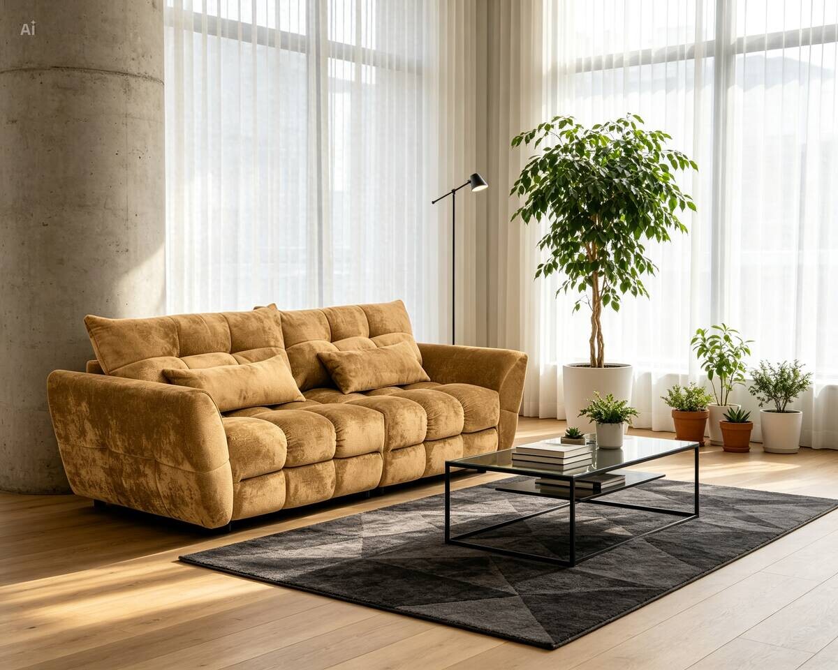 Big Sofa Moma honig Microfaser B/H/T: ca. 250x97x120 cm