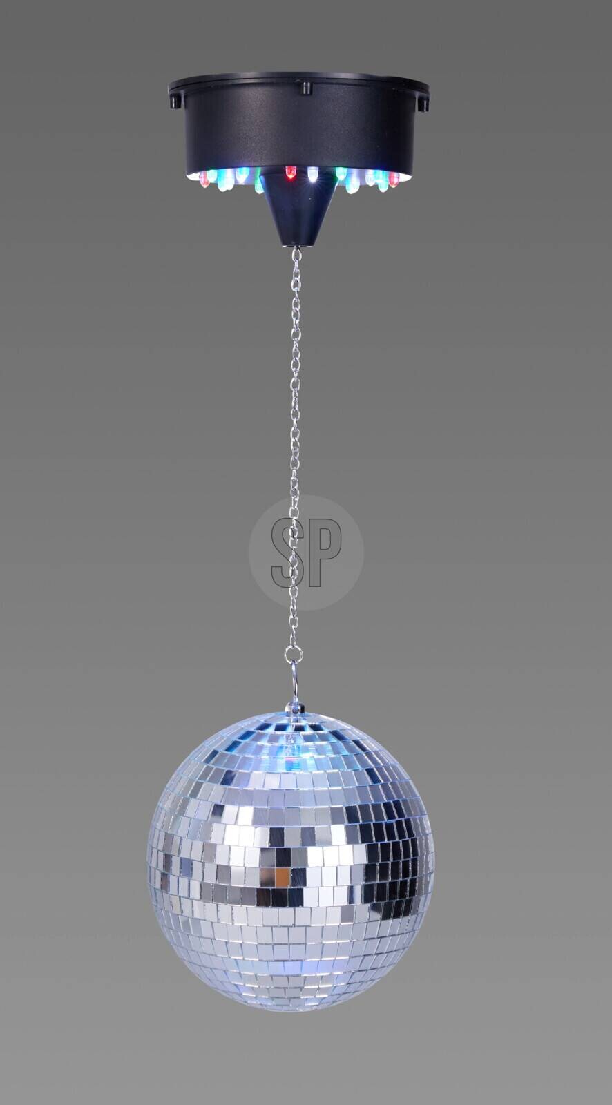 LED-Discokugel silber Schaumstoff Glas H/D: ca. 8x15 cm