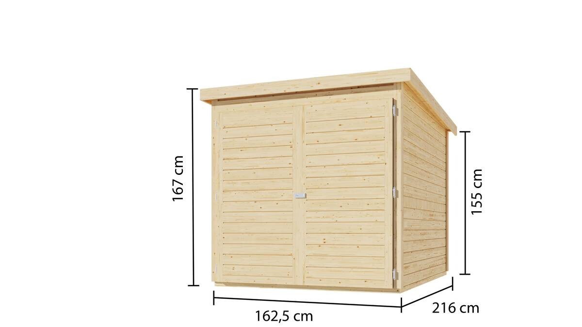 Karibu Fahrradgarage Jimmy natur B/H/T: ca. 163x167x216 cm