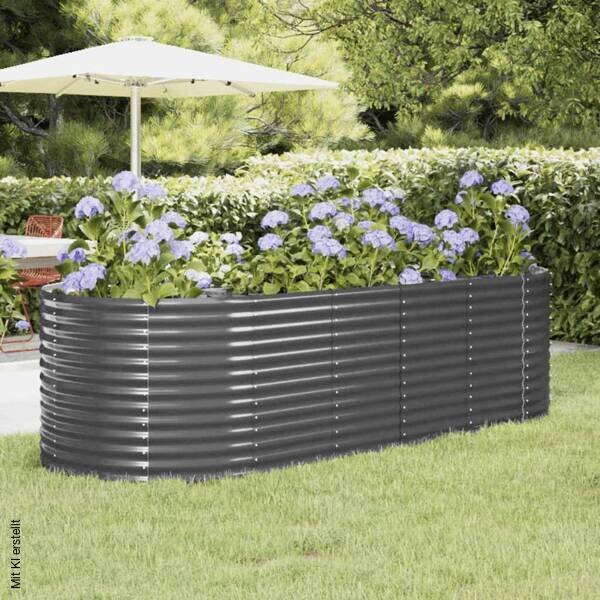 Hochbeet anthrazit Stahl B/H/L: ca. 100x68x249 cm