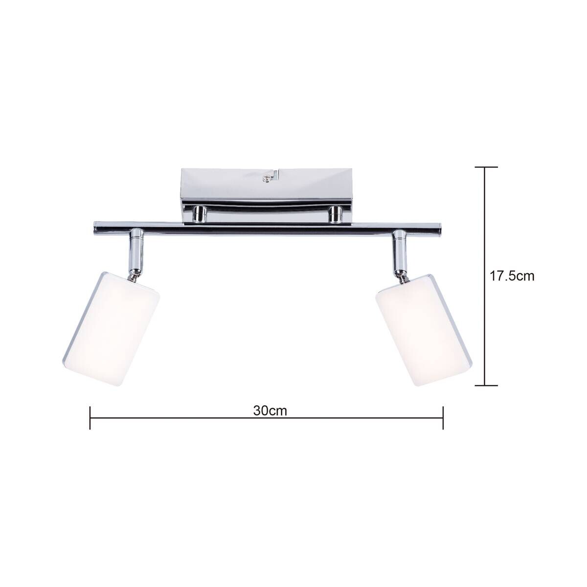 POCOline Spotbalken Chrissy Chrom Metall Kunststoff L: ca. 30 cm 2 Brennstellen