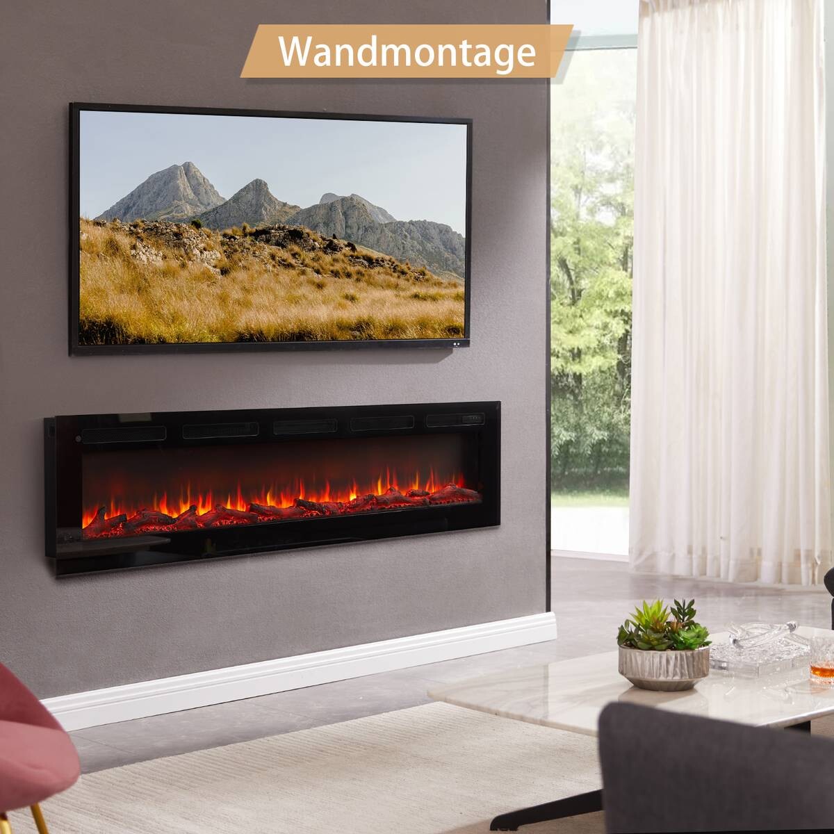 Balderia Elektrischer-Kamin Leif 70 schwarz B/H/T: ca. 168x38,6x13,8 cm ca. 2000 W