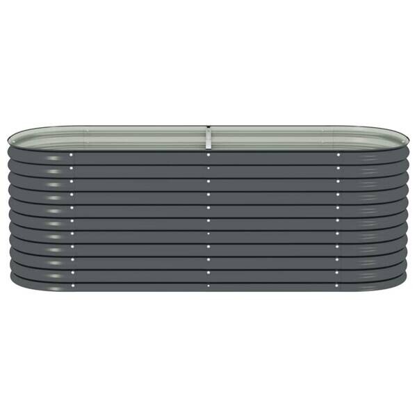 Garten-Hochbeet grau Stahl B/H/L: ca. 80x81x240 cm