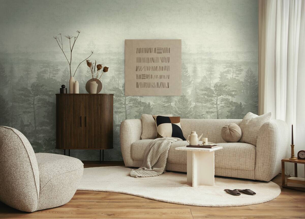 Livingwalls Fototapete Landschaft grün B/L: ca. 280x159 cm