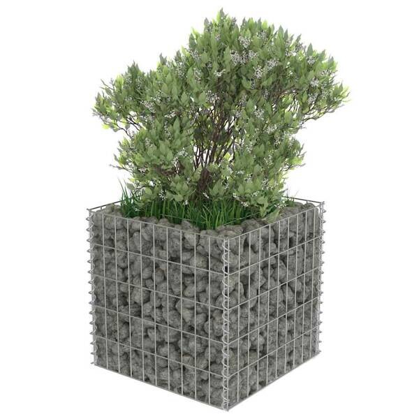 Gabionen-Hochbeet silber Stahl B/H/L: ca. 50x50x50 cm
