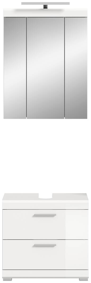 Badezimmer-Set Scout weiß weiß Hochglanz B/H/T: ca. 60x191x37 cm