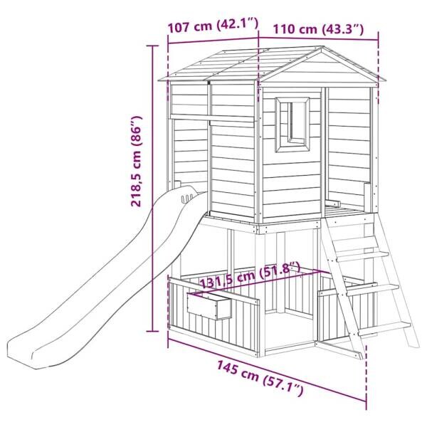 vidaXL Spielturm blau