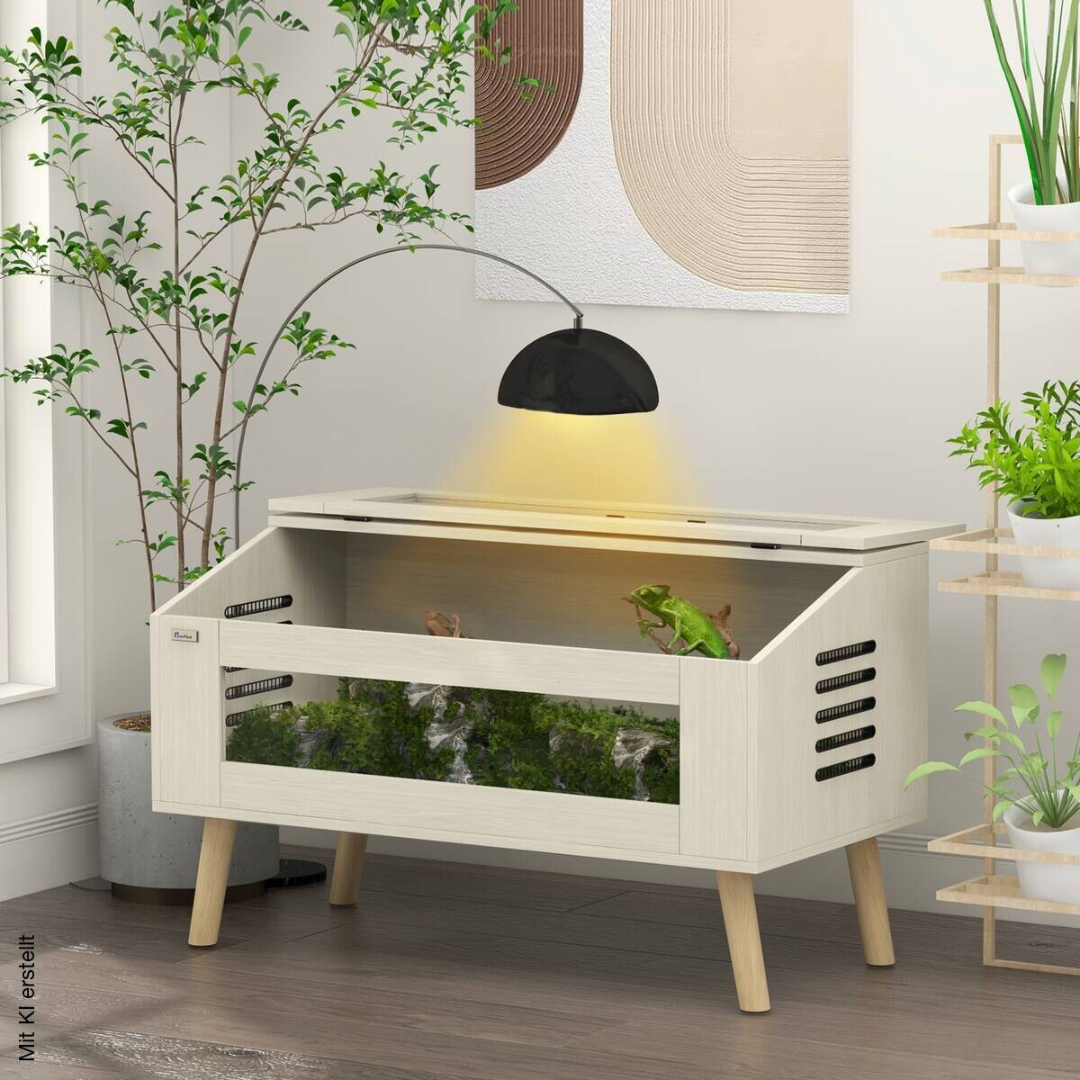 PawHut Terrarium Eiche Spanplatte B/H/L: ca. 50x60x100 cm