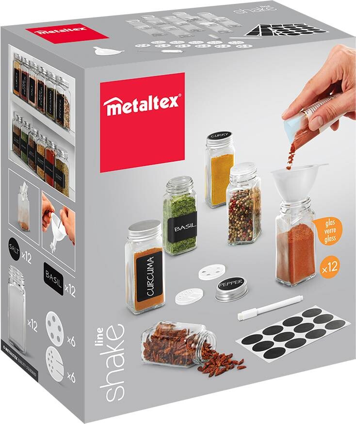 Metaltex Gewürzstreuer transparent Glas