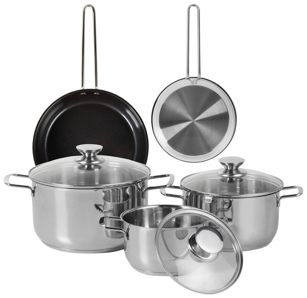 Topfset silber Edelstahl 5 tlg.