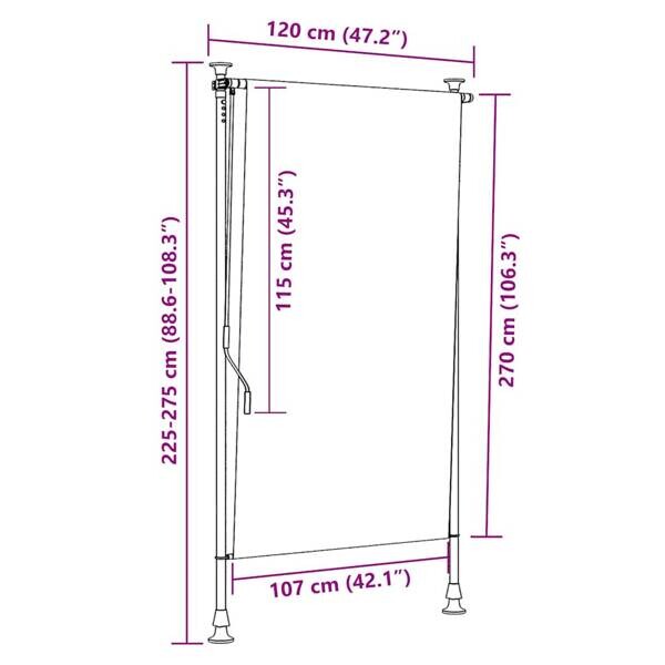 vidaXL Senkrechtmarkise creme B/H: ca. 120x270 cm