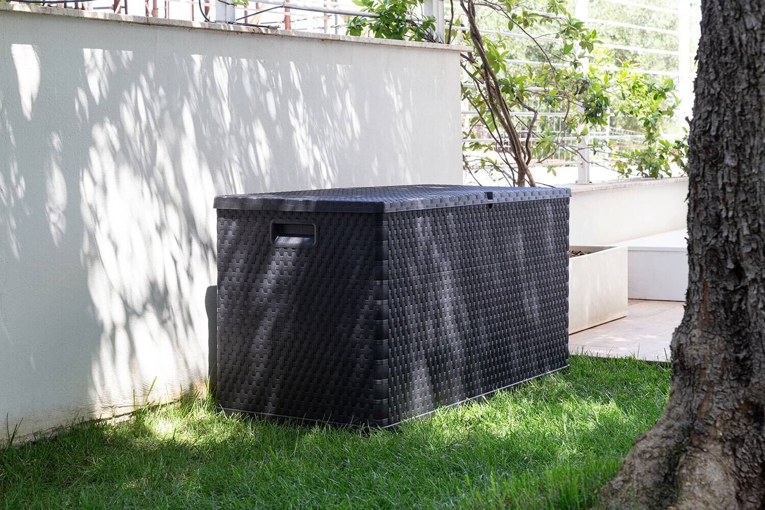 Toomax Aufbewahrungsbox Rattan anthrazit Kunststoff B/H/L: ca. 63x56x120 cm