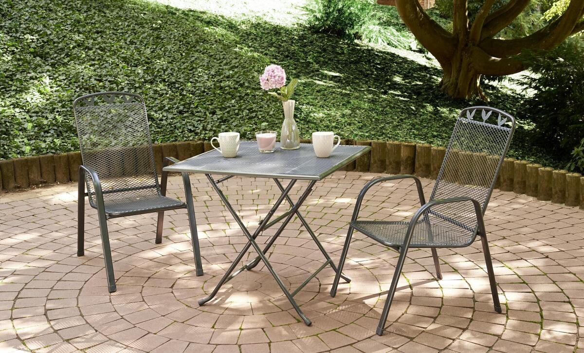 POCOline Stapelsessel Pia grau Metall B/H/L: ca. 55x98x74 cm