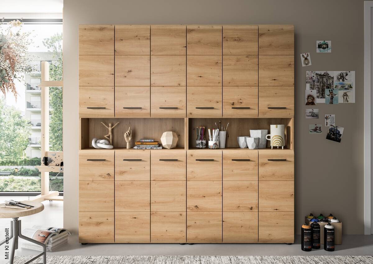 Badezimmer-Set Ice Artisan Oak Nachbildung B/H/T: ca. 180x185x30 cm