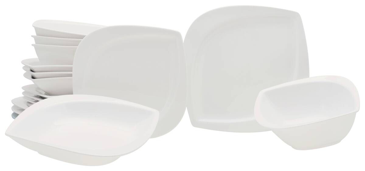 CreaTable Kombiservice Melbourne weiß Porzellan 16 tlg.