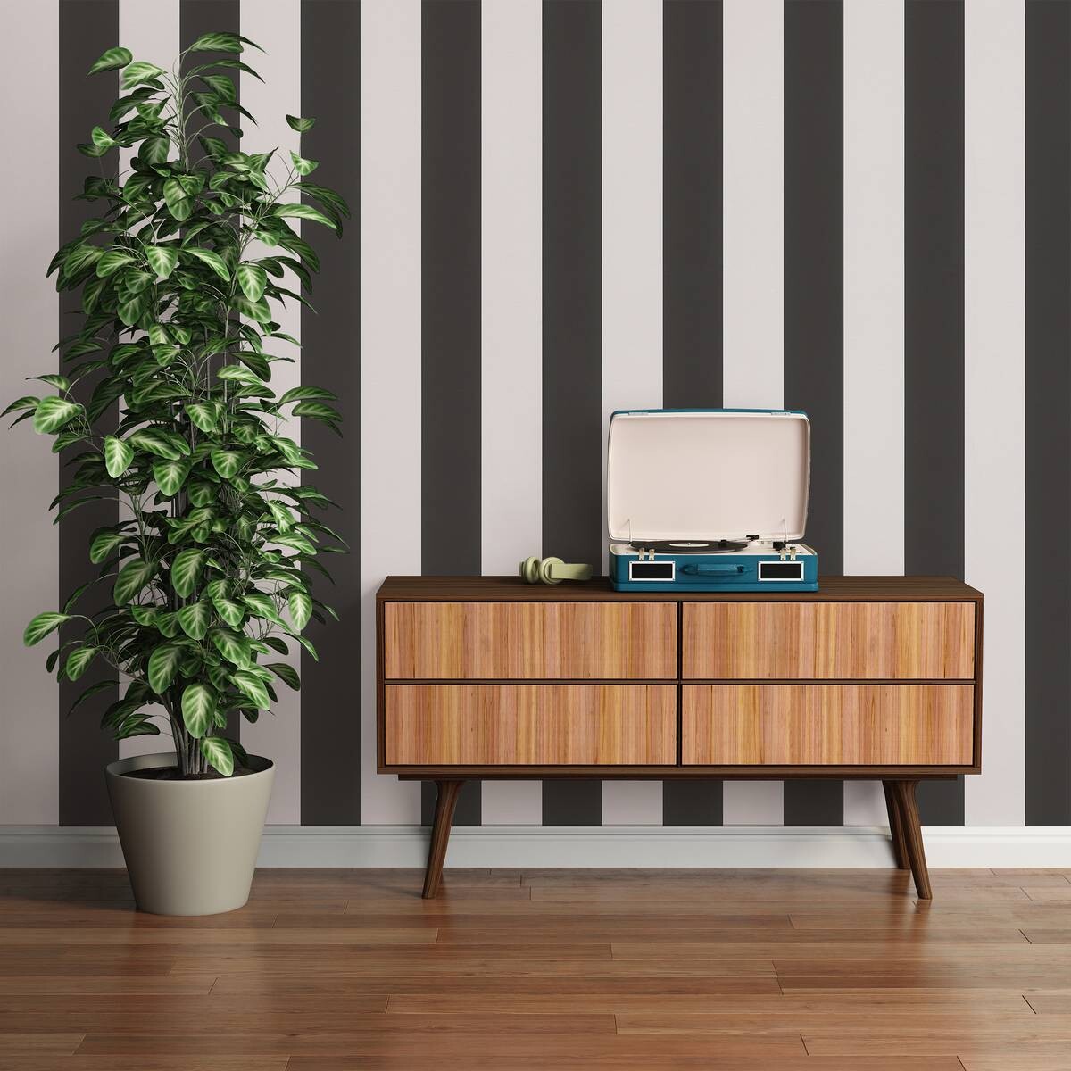 A.S.Creation Vliestapete Black & White Streifen schwarz B/L: ca. 53x1005 cm