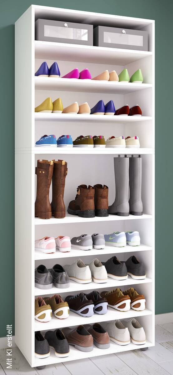 Schuhregal Lona weiß B/H/T: ca. 70x183x37 cm