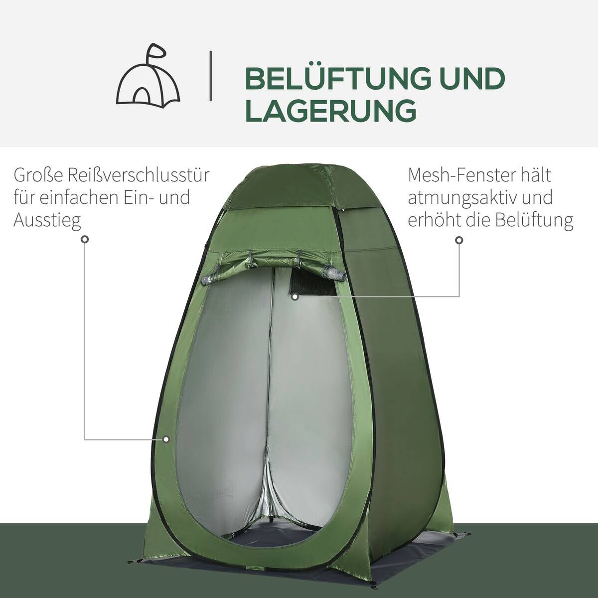 Outsunny Camping-Zubehör dunkelgrün Polypropylen B/H/L: ca. 124x126x189 cm