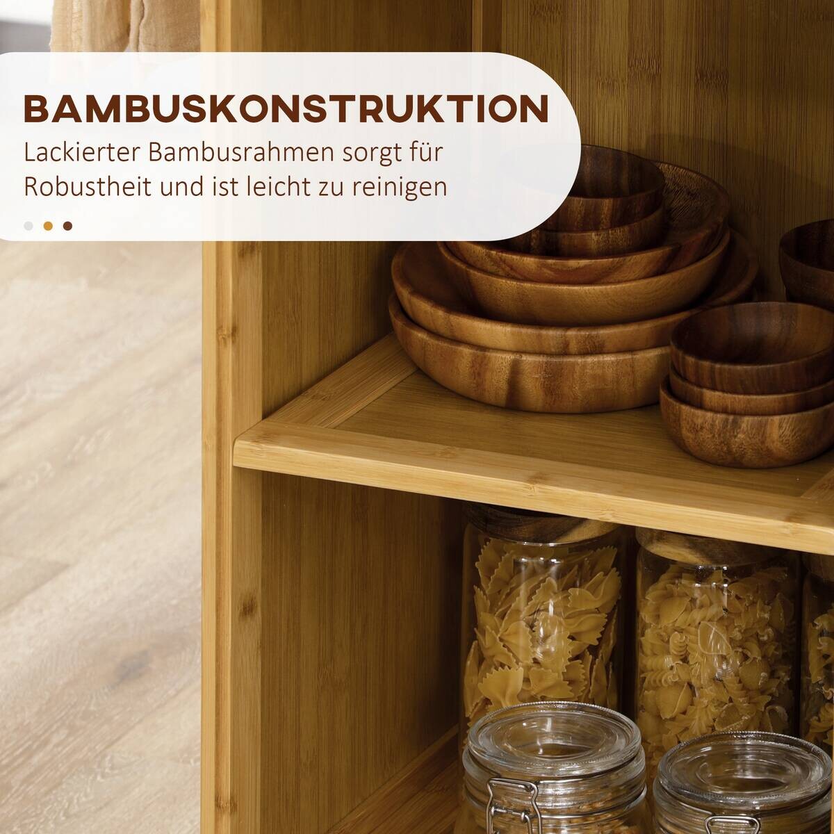 HOMCOM Küchenwagen natur Edelstahl B/H/L: ca. 36x84x85 cm