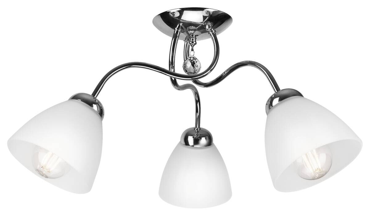 Lamkur Deckenleuchte Miranda Chrom Glas Metall H/L: ca. 31x50 cm E27 3 Brennstellen