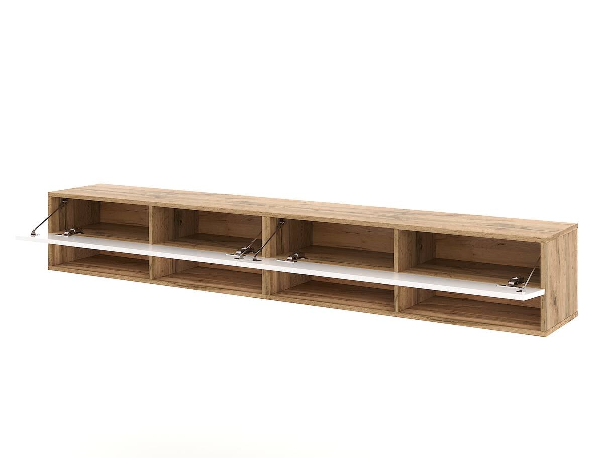 TV-Lowboard TV LOWBOARD DERBY 280 Eiche Wotan Nachbildung weiß glänzend B/H/T: ca. 280x32,5x31,5 cm