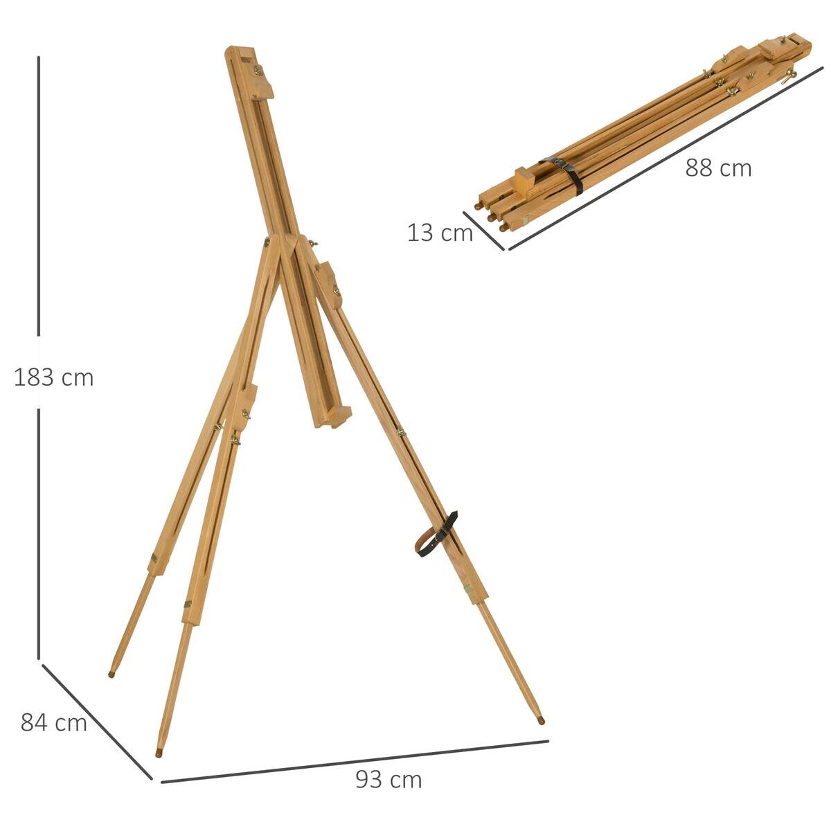 Vinsetto Staffelei natur Buche B/H/L: ca. 84x93x183 cm