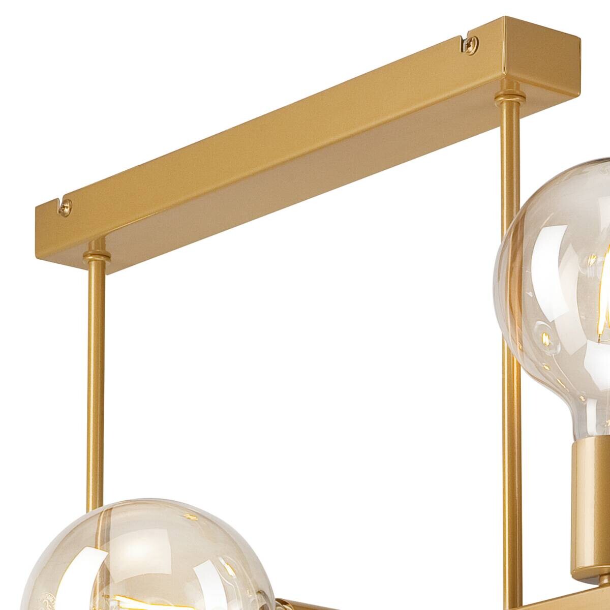 Lamkur Deckenleuchte gold Stahl B/H/L: ca. 73x39x73 cm E27 6 Brennstellen