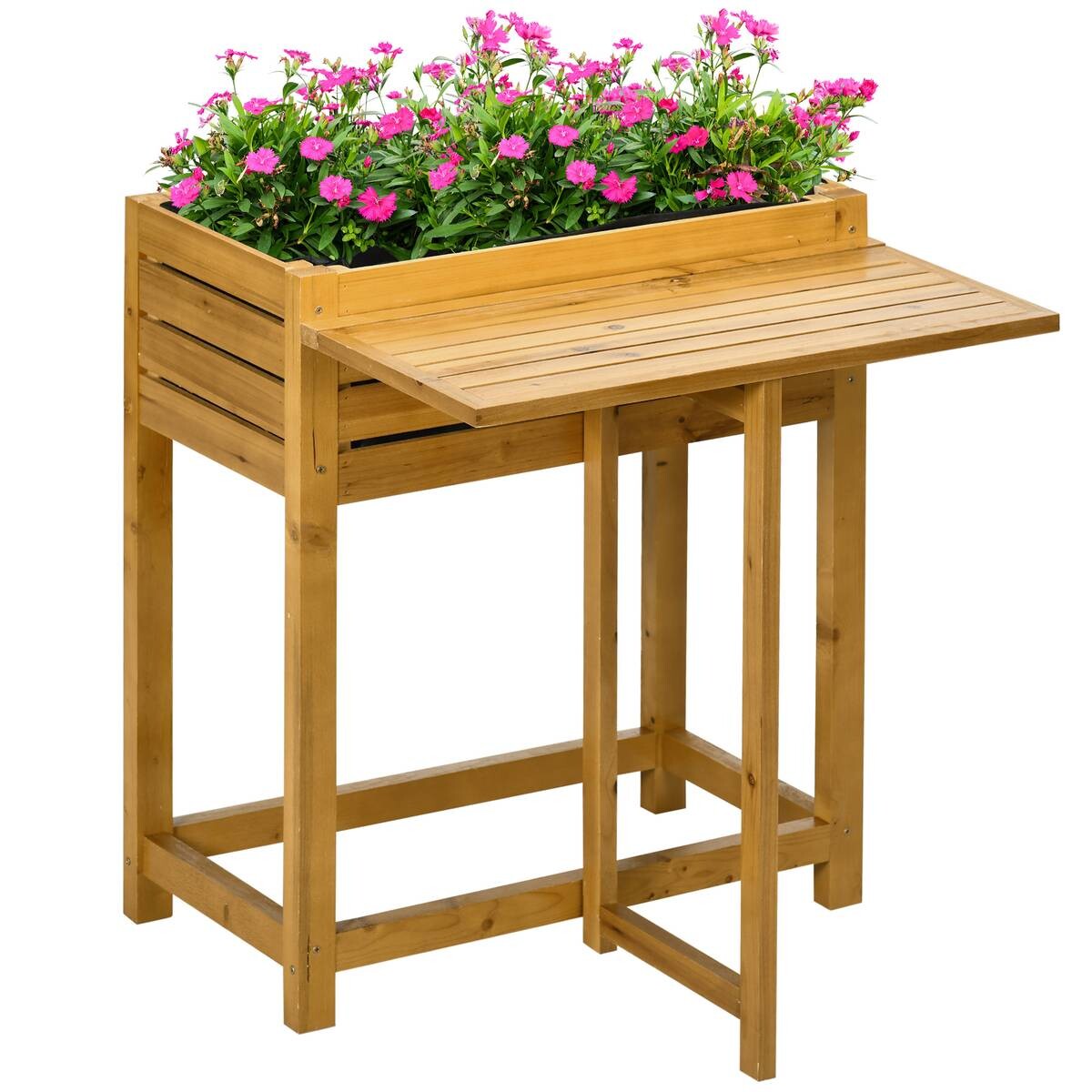 Outsunny Blumenkasten mit Arbeitsfläche