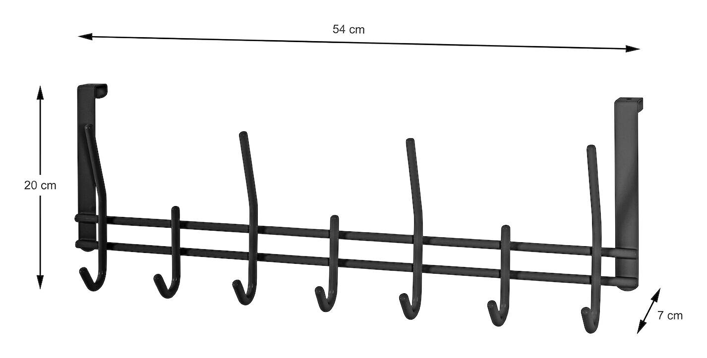 Türgarderobe schwarz pulverbeschichtet Stahl B/H/T: ca. 54x20x7 cm