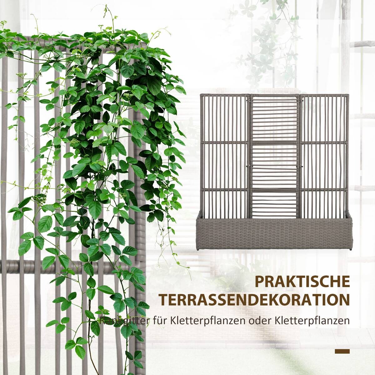 Outsunny Hochbeet grau B/H/T/L: ca. 29x103x29x103 cm