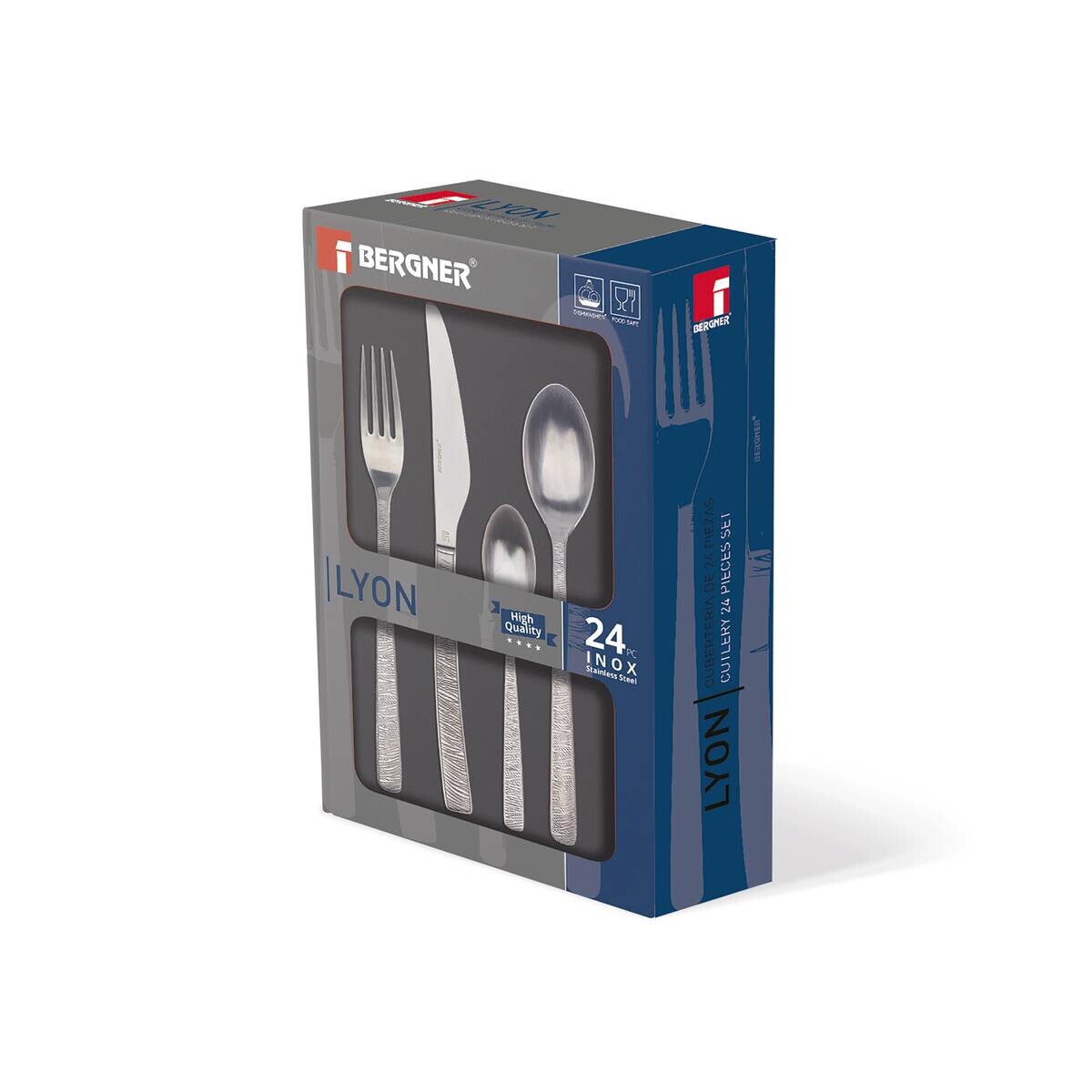 BERGNER Besteckset LYON silber Edelstahl 24 tlg.
