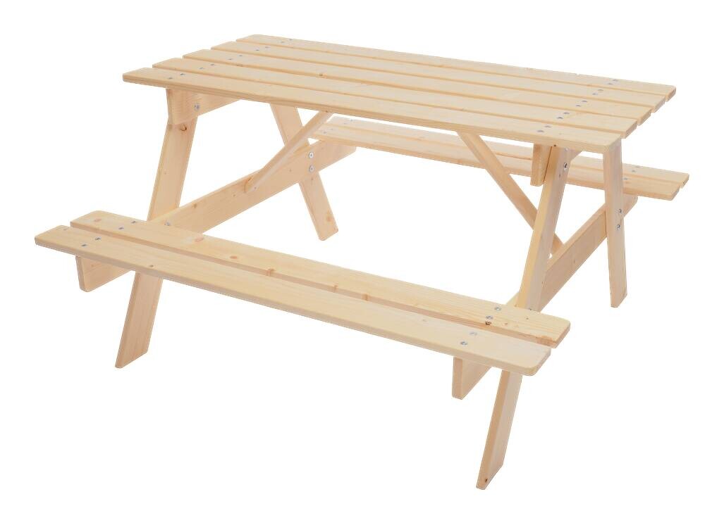 Timbela Kindersitzgarnitur M018 natur Holz B/H/L: ca. 90x50x90 cm