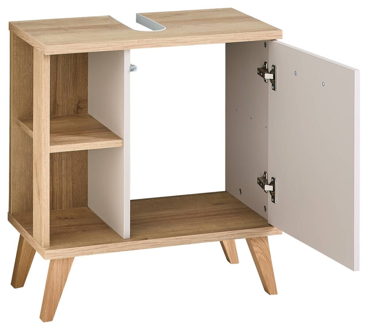 Waschbeckenunterschrank Quickset 966 Rivera Eiche Nachbildung creme B/H/T: ca. 60x65x33 cm