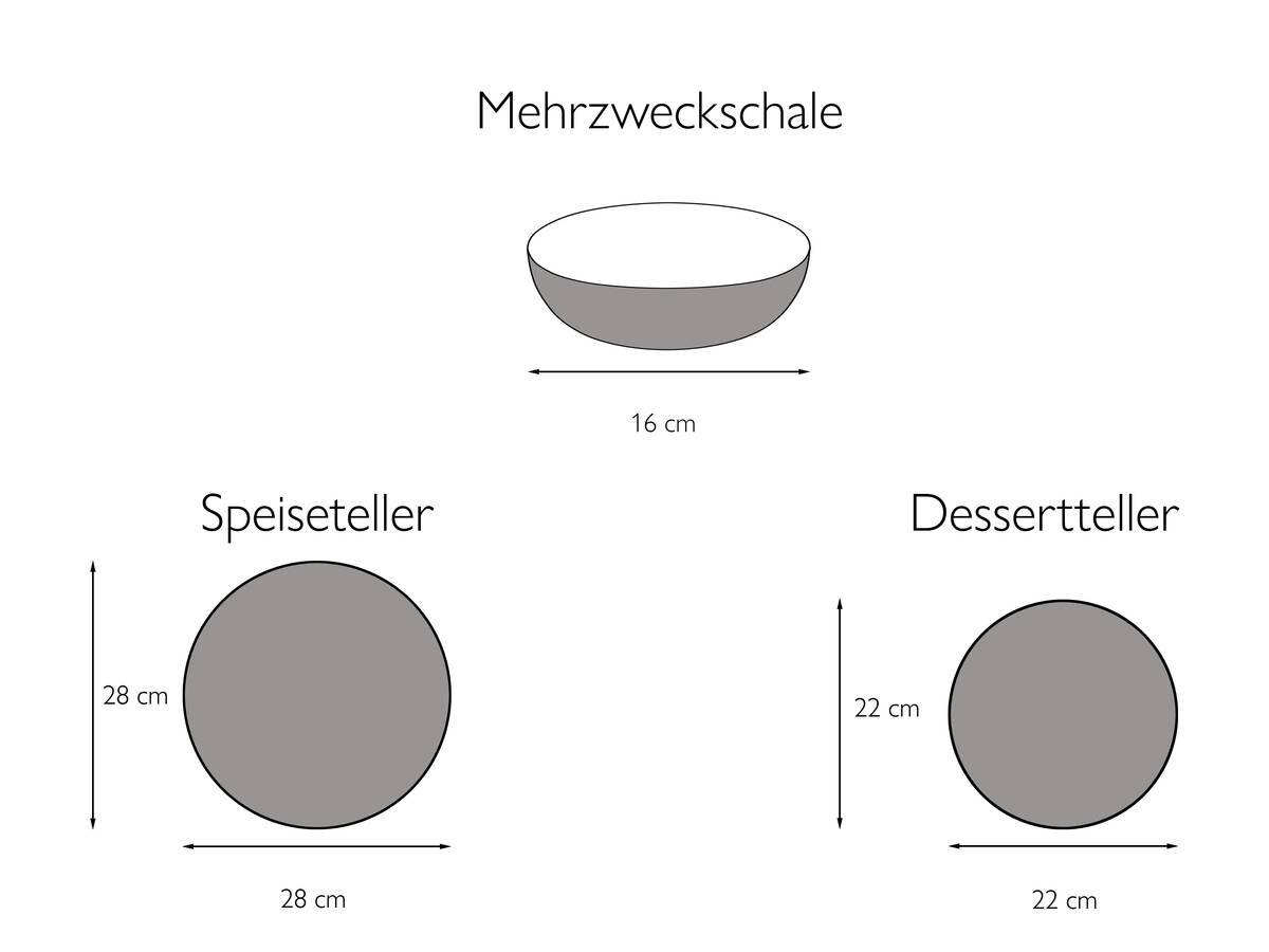 CreaTable Tafelservice ANTIQUE sand Steinzeug 12 tlg.