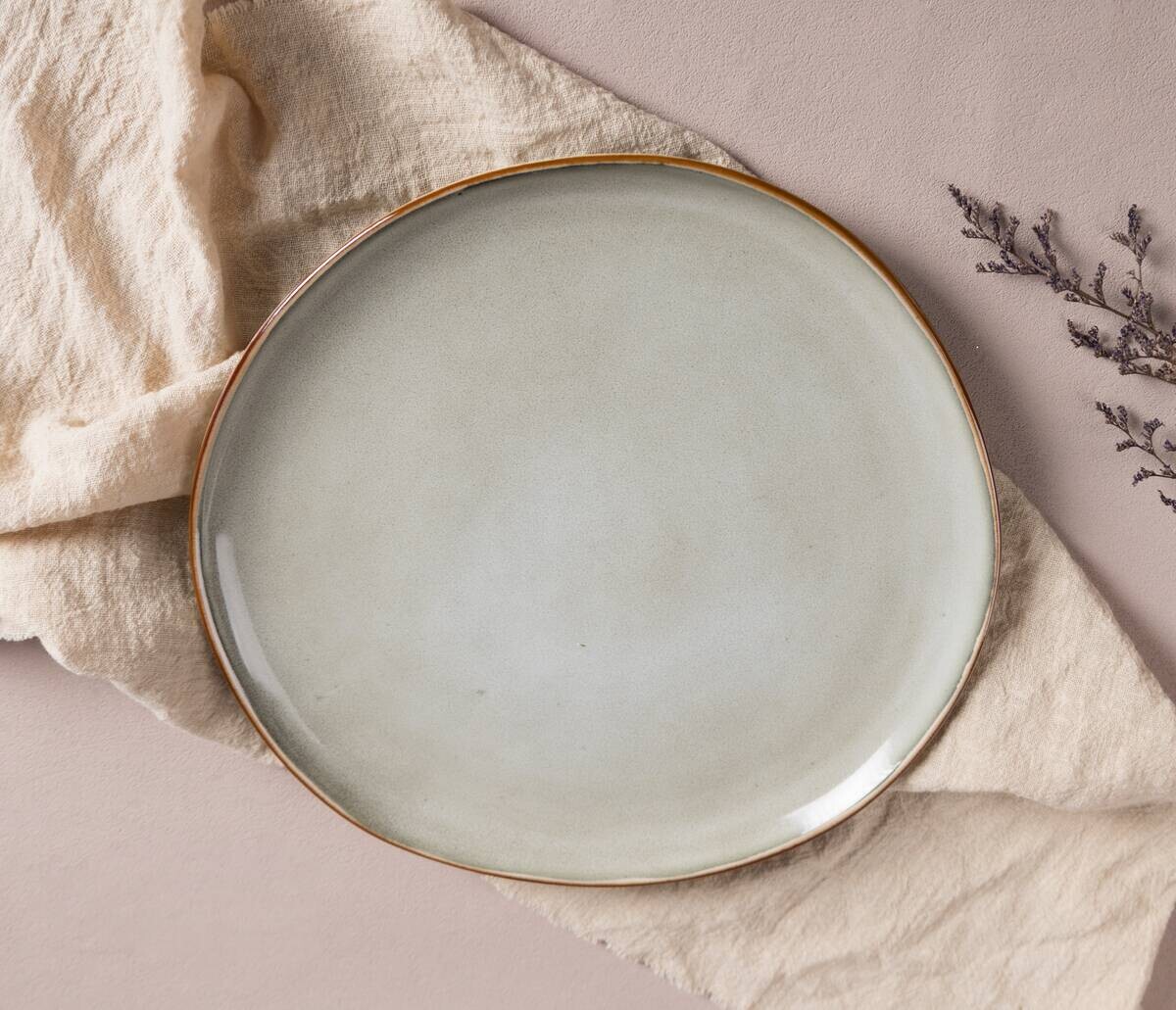 Essteller beige Steinzeug D: ca. 26,6 cm