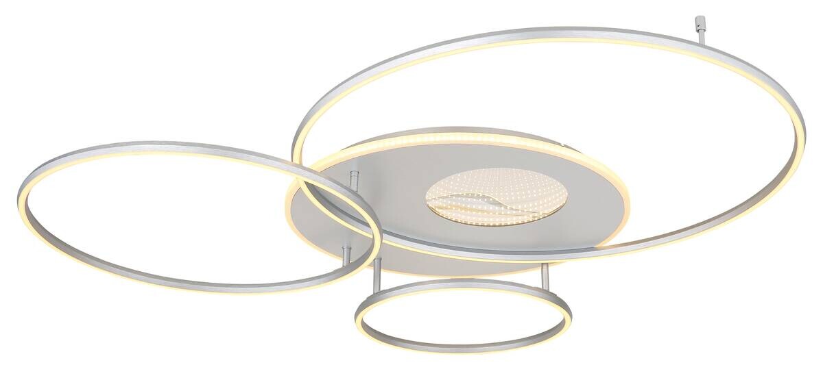 GLOBO LED-Deckenleuchte Invertina silber Kunststoff Aluminium B/H/L: ca. 105x126x13 cm