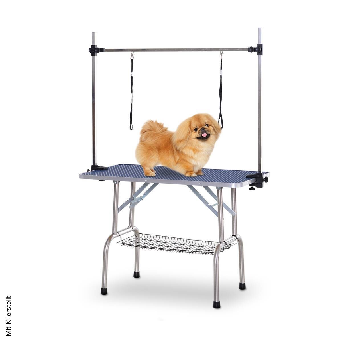 PawHut Hundetrimmtisch blau Gummi B/H/L: ca. 60x170x107 cm