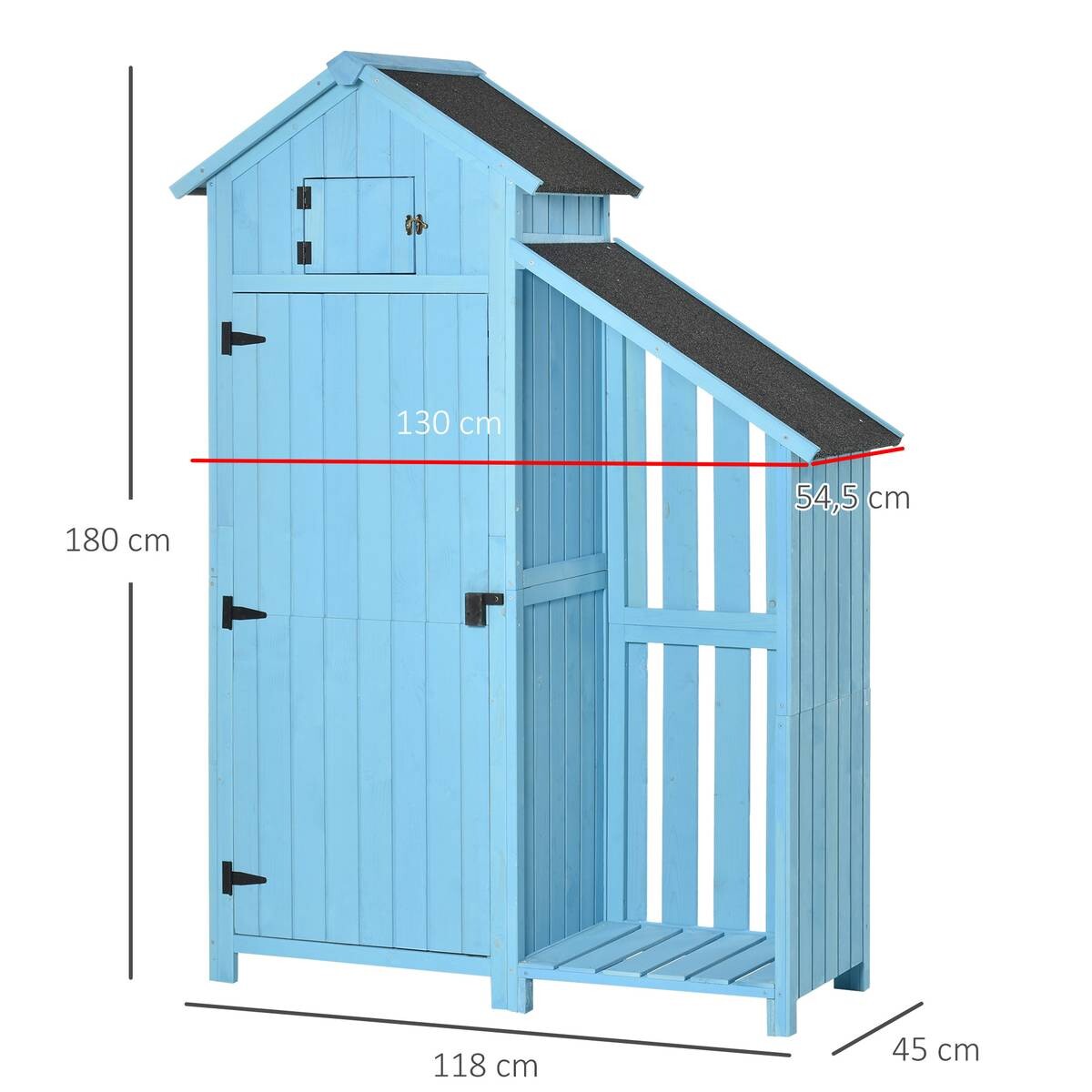Outsunny Gartenhaus blau B/H/L: ca. 130x180x54,5 cm