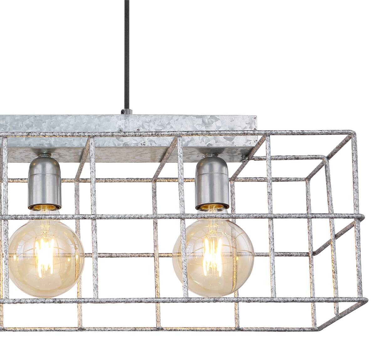 GLOBO Deckenleuchte MERRIL 15530Z-4D silber Metall B/H/L: ca. 40x26x40 cm