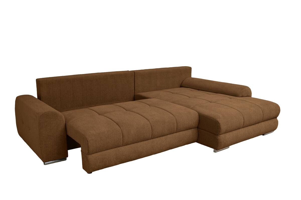 Ecksofa mit Bettfunktion und Bettkasten Lorenz ziegel Microfaser B/H/T: ca. 284x74x180 cm