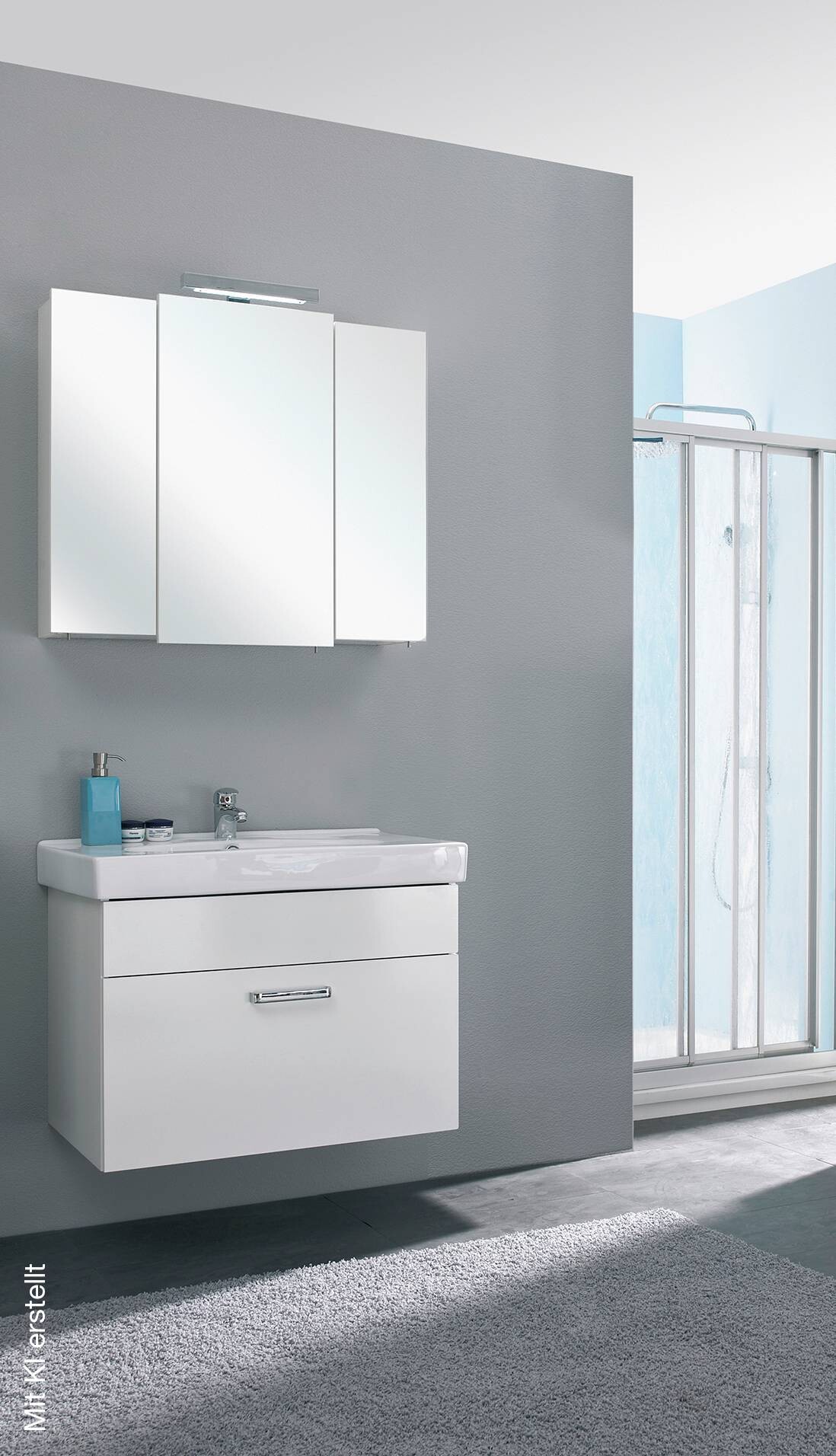 Badezimmer-Set Quickset 312 weiß glanz B/H/T: ca. 83x200x48 cm