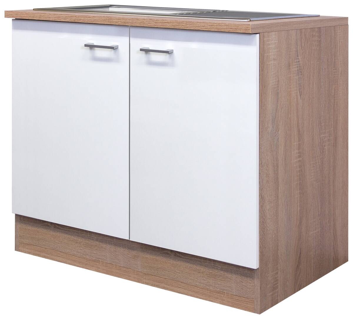 Spülenschrank Samoa weiß Eiche Nachbildung B/H/T: ca. 100x85x60 cm