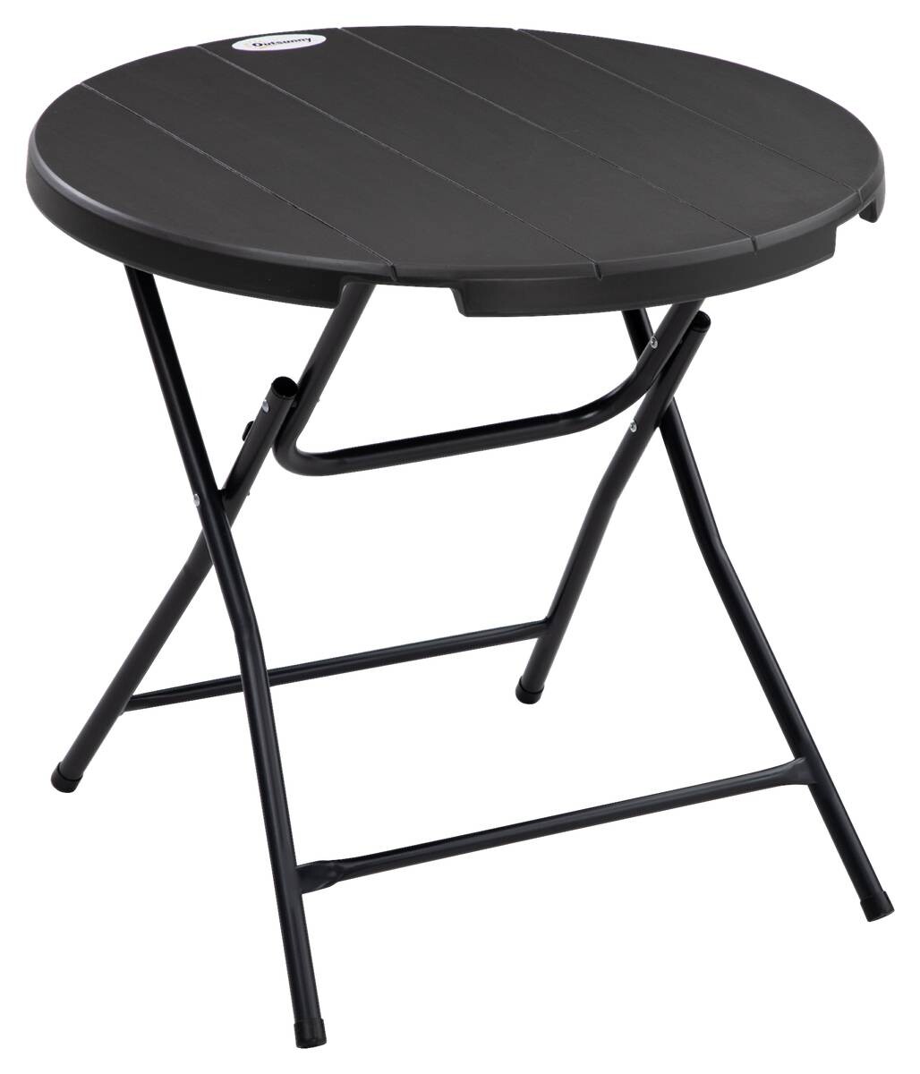 Outsunny Gartentisch dunkelgrau Polyethylen B/H/L: ca. 80x73x80 cm