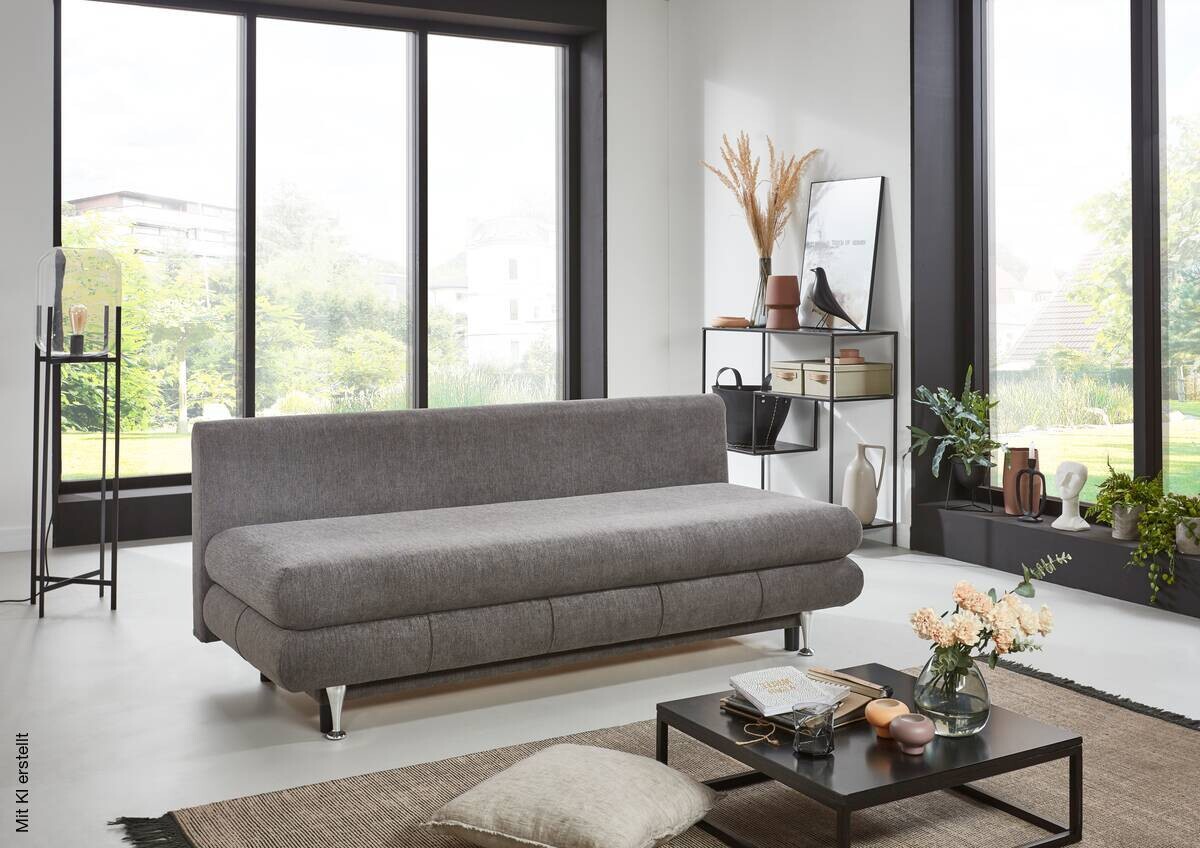 Schlafsofa Benfeld taupe Microfaser B/H/T: ca. 190x93x92 cm