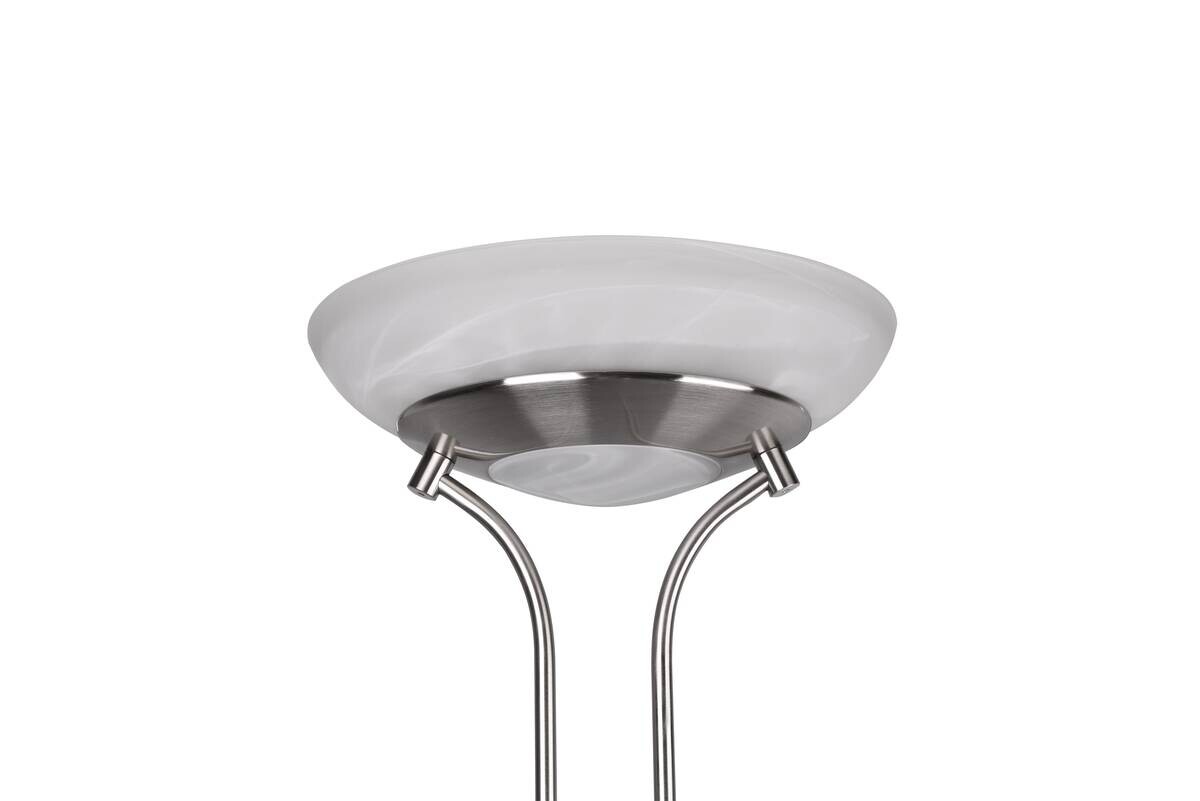 Reality Stehleuchte Orson nickel matt weiß Metall Glas H/D: ca. 180x32 cm