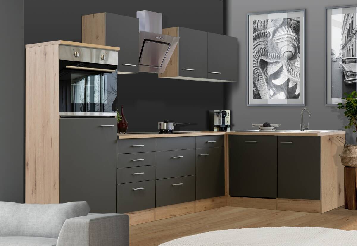 Flex-Well Winkelküche Morena Basalt matt B/H/T: ca. 280x200x60 cm