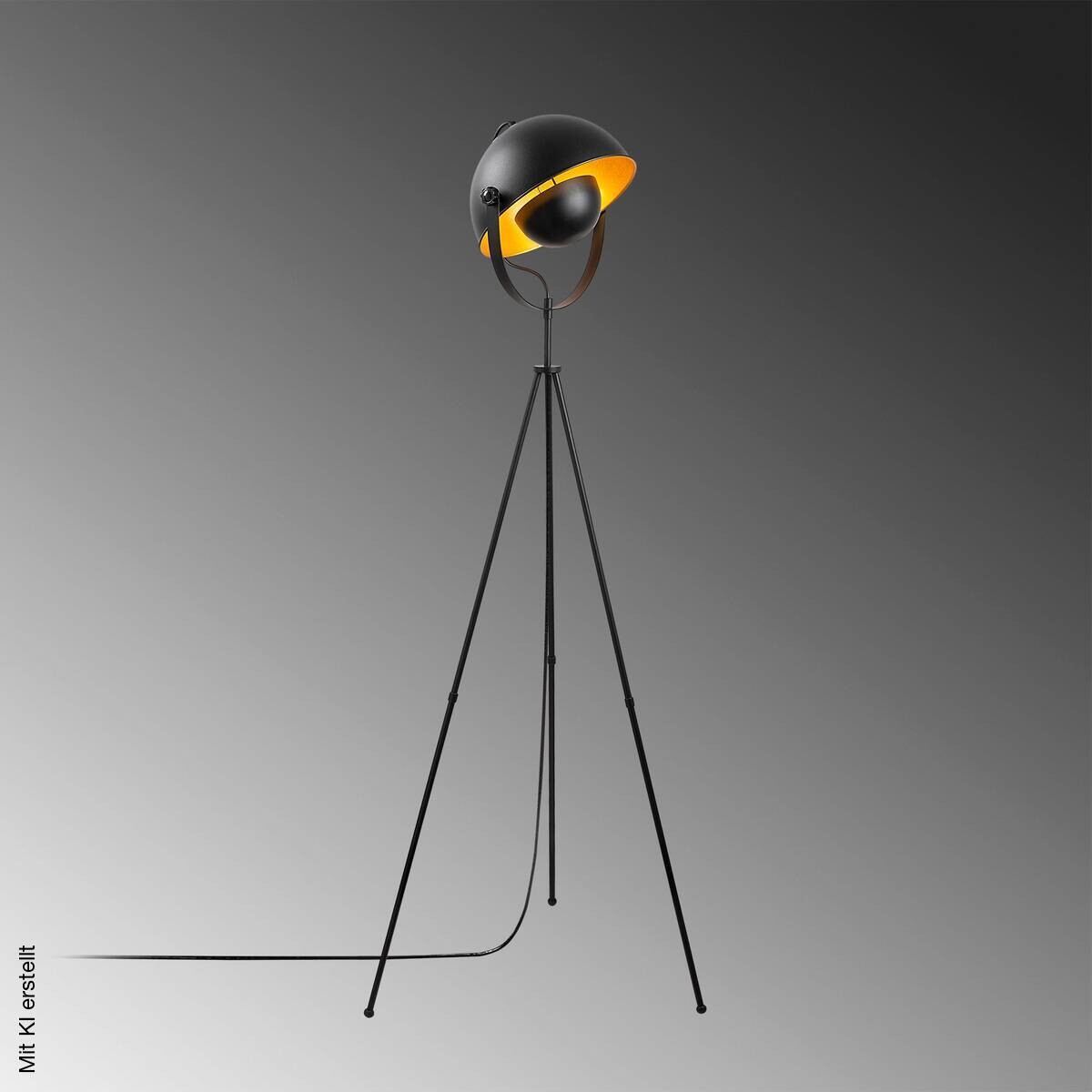 Opviq Stehlampe gold schwarz B/H/T/L: ca. 45x160x45x62 cm E27 1 Brennstellen