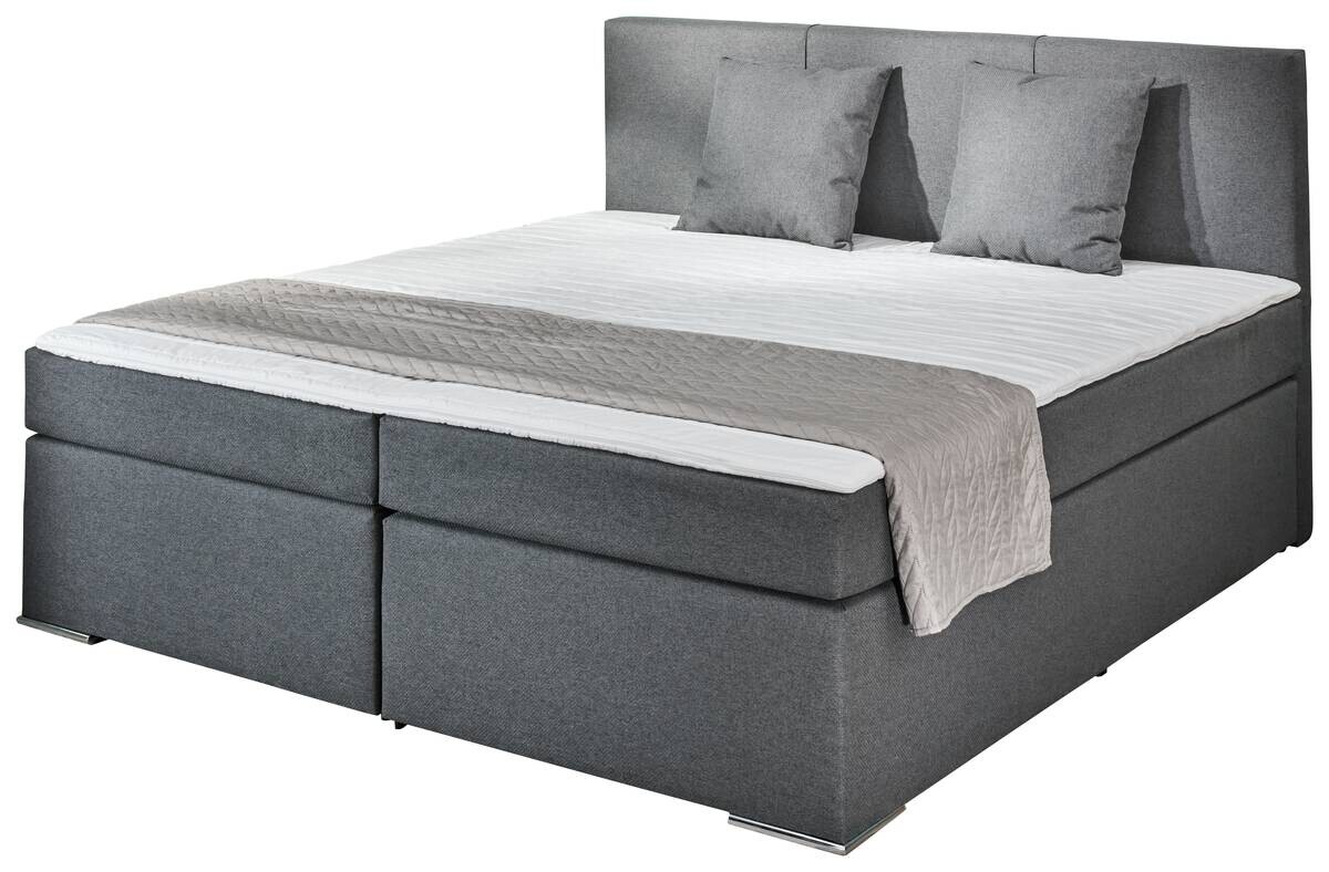 Boxspringbett Lima inkl. Topper anthrazit Liegefläche B/L: ca. 180x200 cm