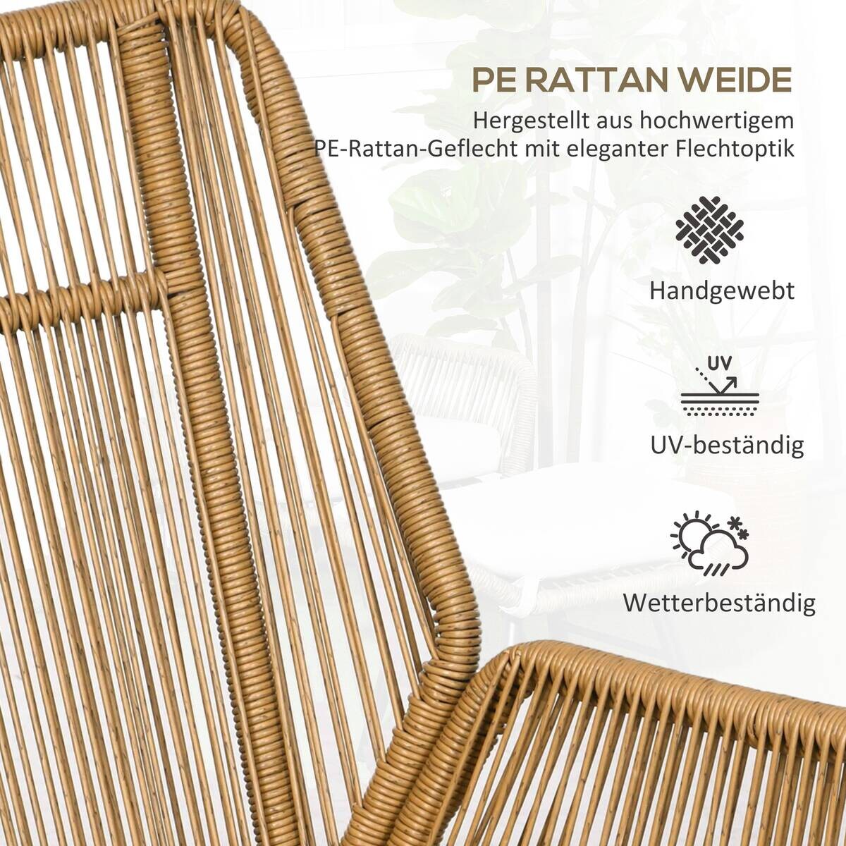 Outsunny Gartensessel natur Polyester B/H/L: ca. 83x94x67 cm