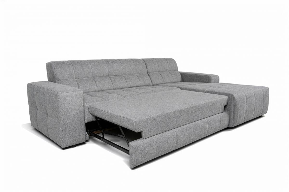 Ecksofa mit Bettfunktion grau Flachgewebe B/H/T: ca. 267x93x163 cm